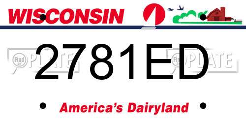 2781ED Wisconsin License Plate