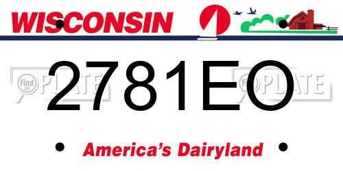 2781EO Wisconsin License Plate