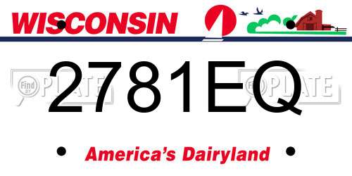 2781EQ Wisconsin License Plate