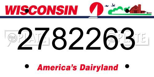 2782263 Wisconsin License Plate