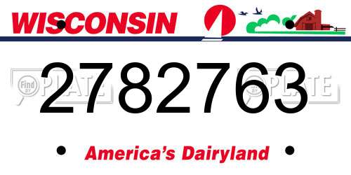 2782763 Wisconsin License Plate