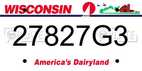 27827G3 Wisconsin License Plate