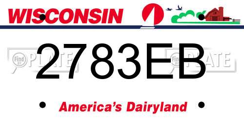 2783EB Wisconsin License Plate