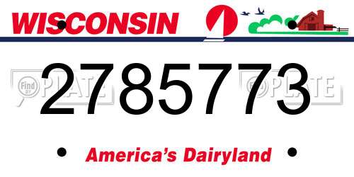 2785773 Wisconsin License Plate