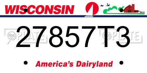 27857T3 Wisconsin License Plate
