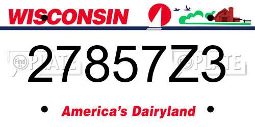 27857Z3 Wisconsin License Plate