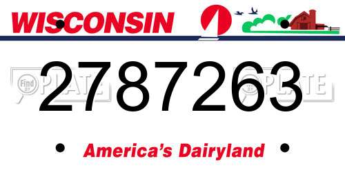 2787263 Wisconsin License Plate