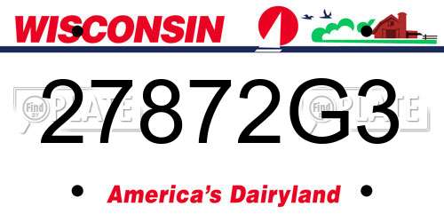 27872G3 Wisconsin License Plate