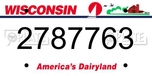 2787763 Wisconsin License Plate