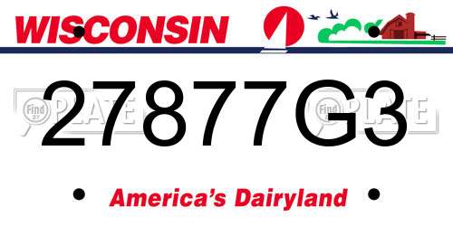 27877G3 Wisconsin License Plate