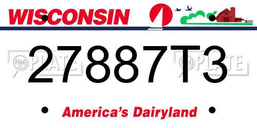 27887T3 Wisconsin License Plate