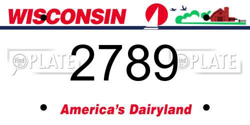 2789 Wisconsin License Plate