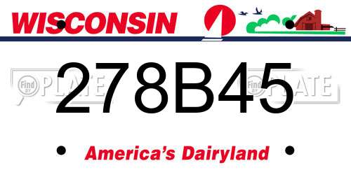 278B45 Wisconsin License Plate