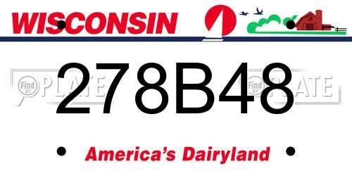 278B48 Wisconsin License Plate