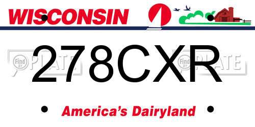 278CXR Wisconsin License Plate
