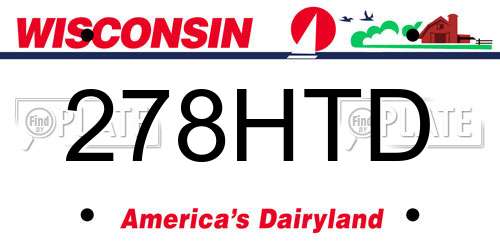 278HTD Wisconsin License Plate