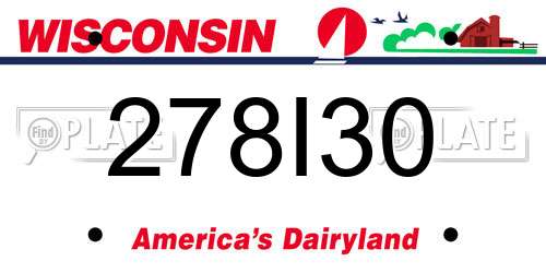 278I30 Wisconsin License Plate