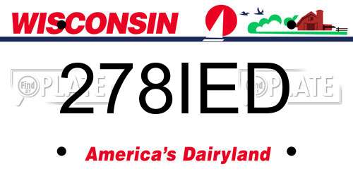278IED Wisconsin License Plate