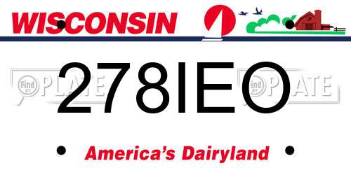 278IEO Wisconsin License Plate