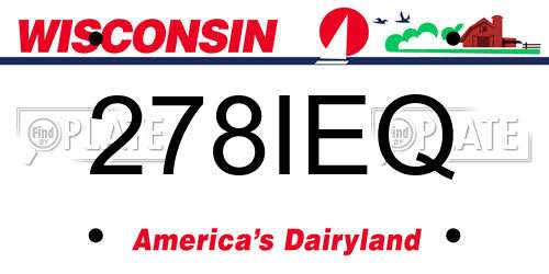 278IEQ Wisconsin License Plate