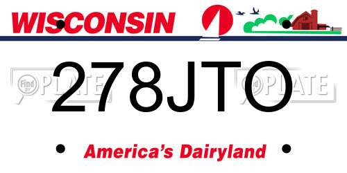 278JTO Wisconsin License Plate
