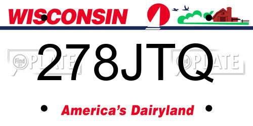 278JTQ Wisconsin License Plate