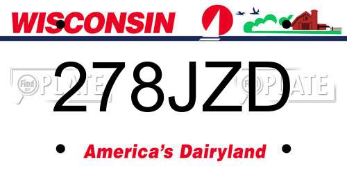 278JZD Wisconsin License Plate