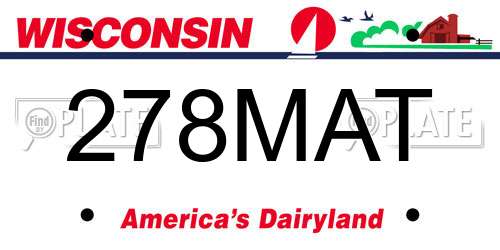 278MAT Wisconsin License Plate