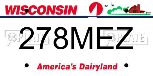 278MEZ Wisconsin License Plate