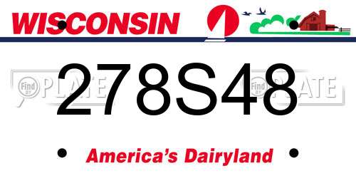 278S48 Wisconsin License Plate