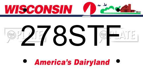 278STF Wisconsin License Plate