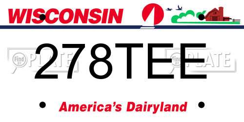278TEE Wisconsin License Plate