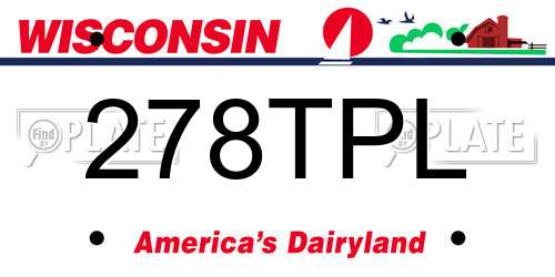 278TPL Wisconsin License Plate