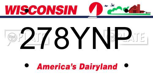 278YNP Wisconsin License Plate