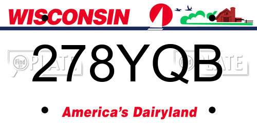 278YQB Wisconsin License Plate