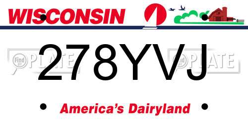278YVJ Wisconsin License Plate