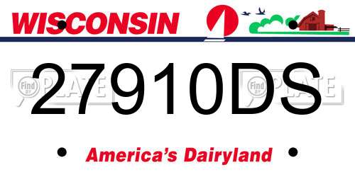 27910DS Wisconsin License Plate