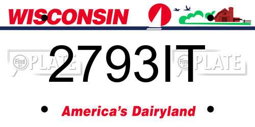 2793IT Wisconsin License Plate