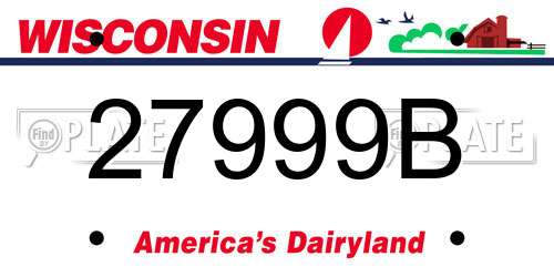 27999B Wisconsin License Plate