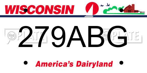 279ABG Wisconsin License Plate