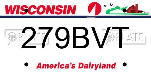 279BVT Wisconsin License Plate