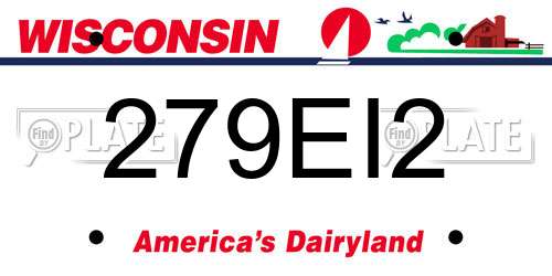 279EI2 Wisconsin License Plate