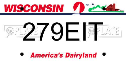 279EIT Wisconsin License Plate