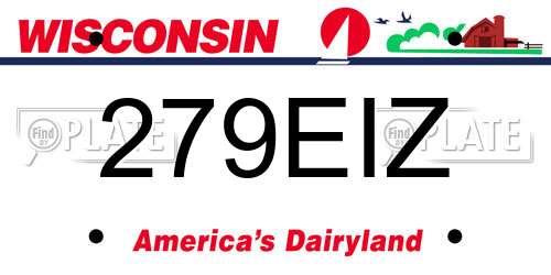 279EIZ Wisconsin License Plate