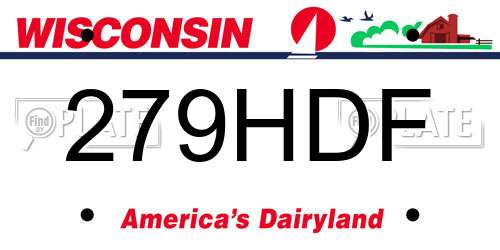279HDF Wisconsin License Plate