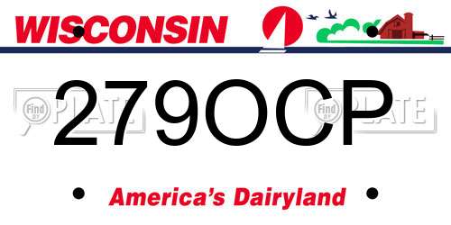 279OCP Wisconsin License Plate