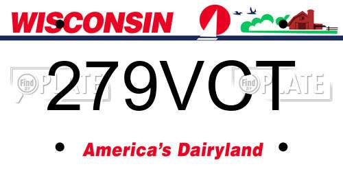 279VCT Wisconsin License Plate