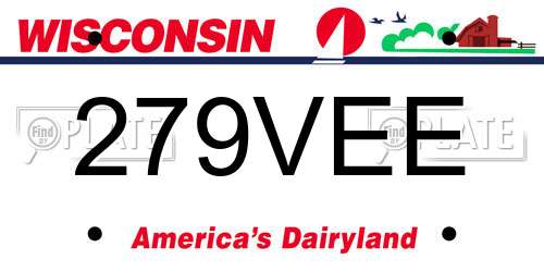 279VEE Wisconsin License Plate