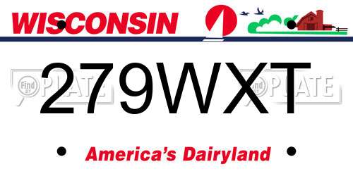 279WXT Wisconsin License Plate