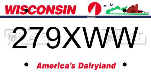 279XWW Wisconsin License Plate